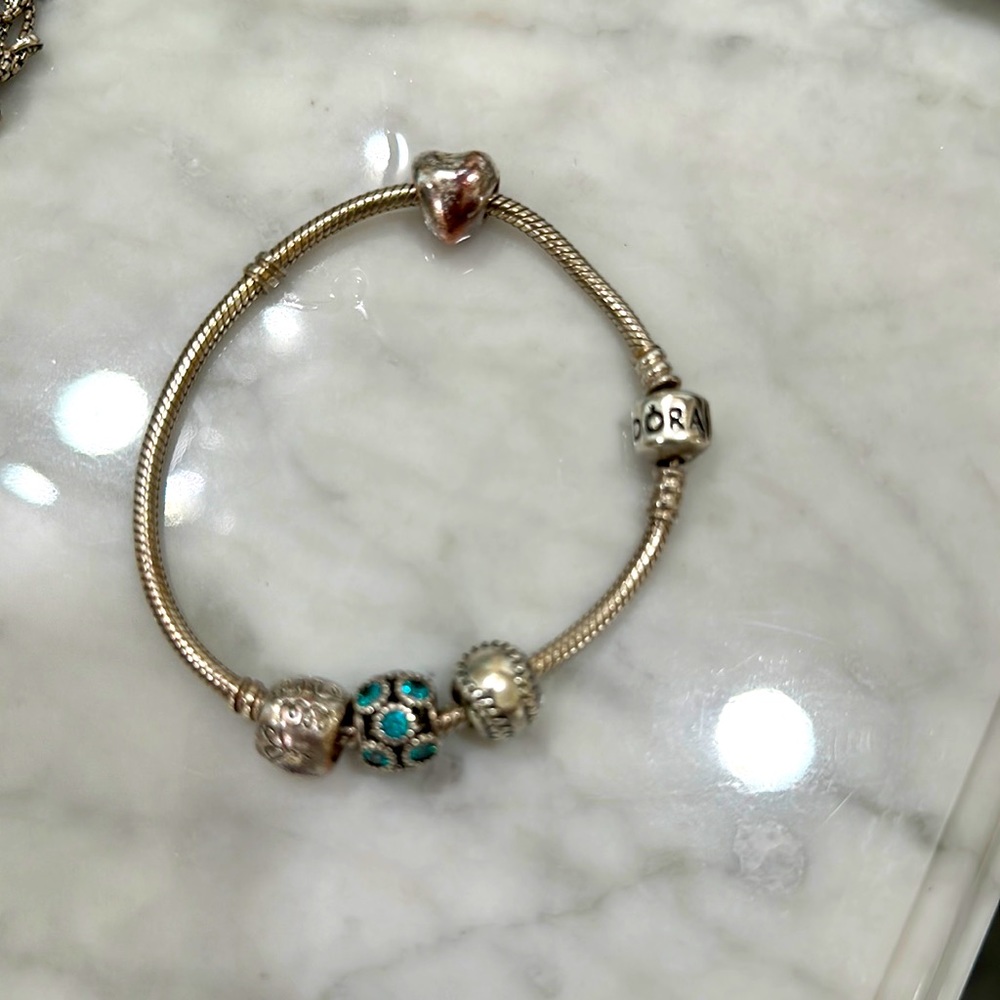 Pandora bracelet with charms
